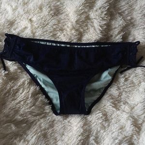 VS Navy Side-Laced Bikini Bottoms